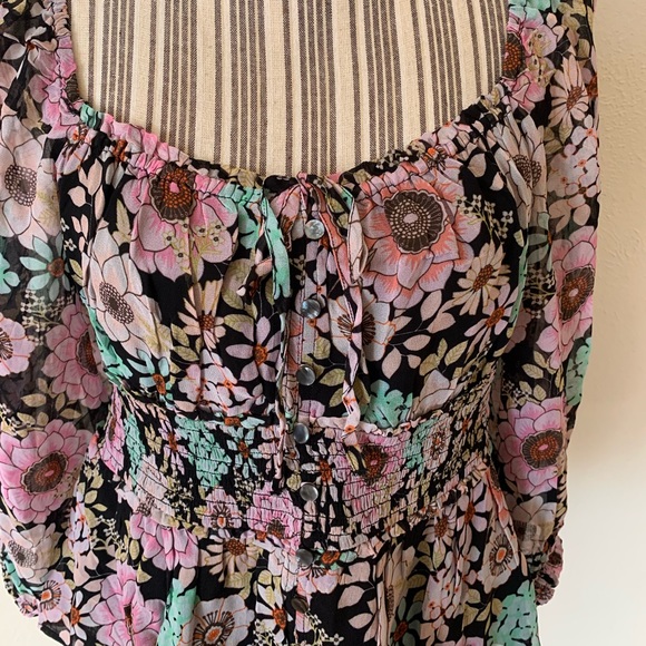 Anthropologie Maeve Floral Pink Blouse Top Women’s S NWT - Picture 4 of 9